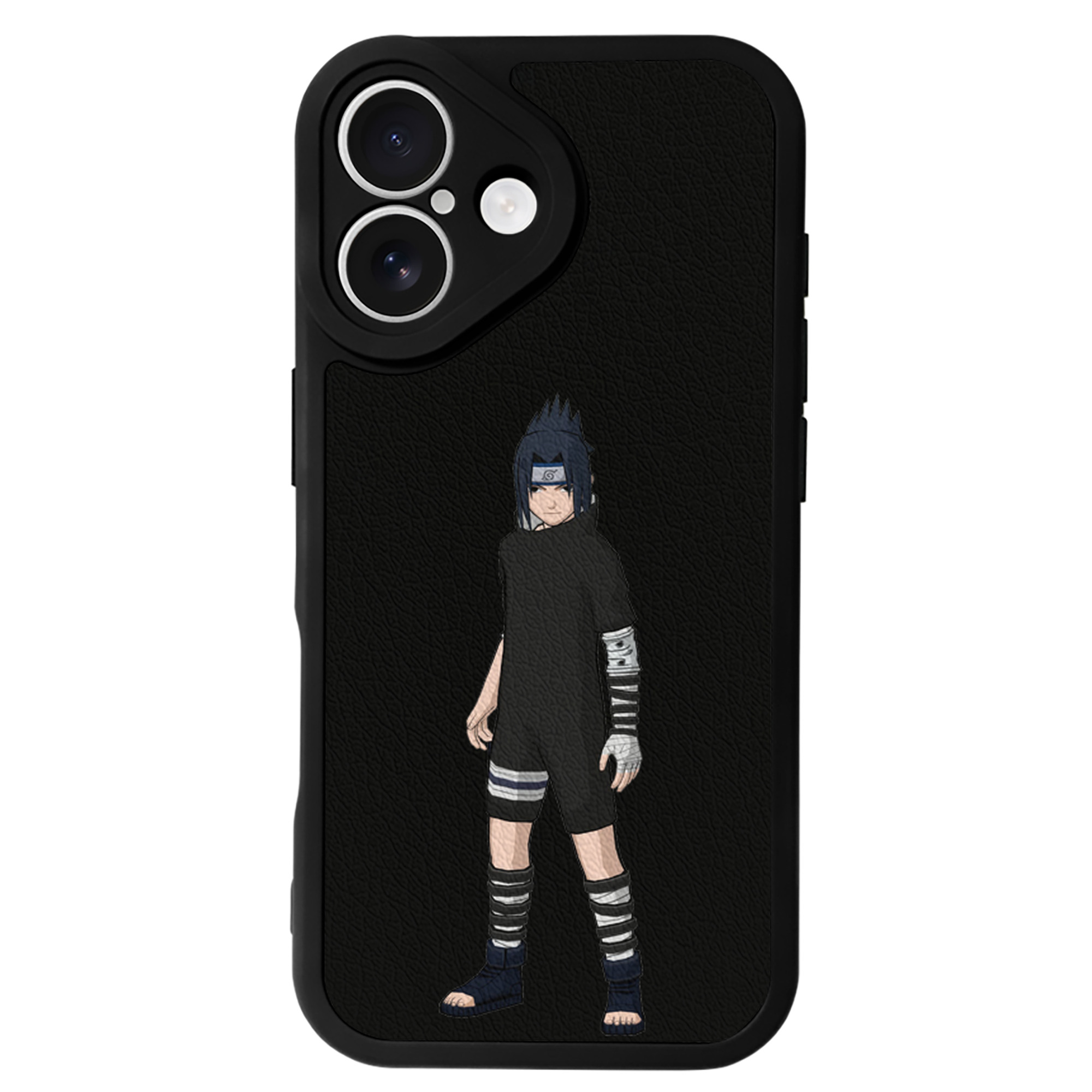 （画像用） NARUTO -ナルト- うちは サスケ Uchiha Sasuke 【iPhone 16シリーズ対応】シリコンスマホケース（レザー調） 材質：シリコン